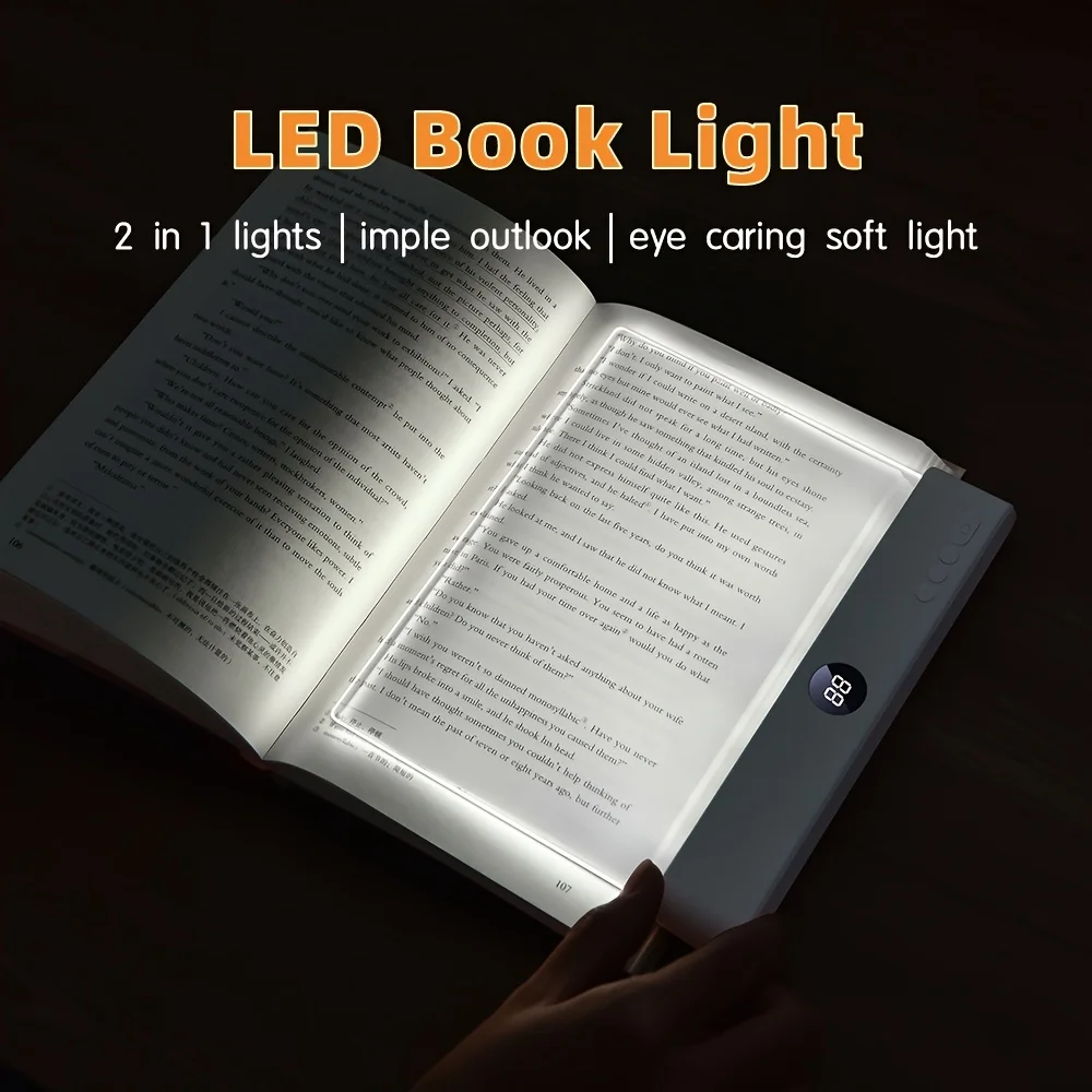 Lampe de lecture LED et veilleuse 2 en 1, 3 températures de couleur et gradation progressive, lampe de lecture rechargeable par USB avec minuterie pour Ni