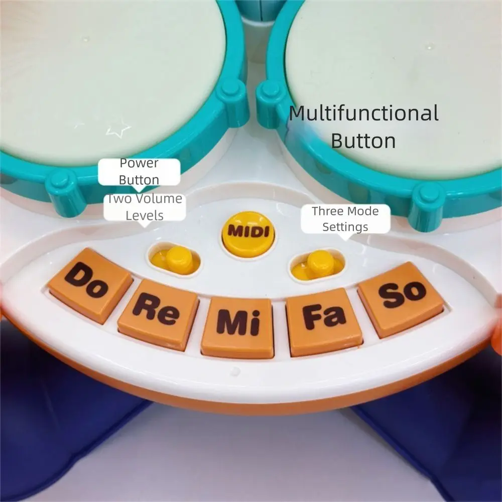 Conjunto de bateria multifuncional sem bpa, conjunto de bateria montessori para aprendizagem, brinquedos com microfone, educacional precoce