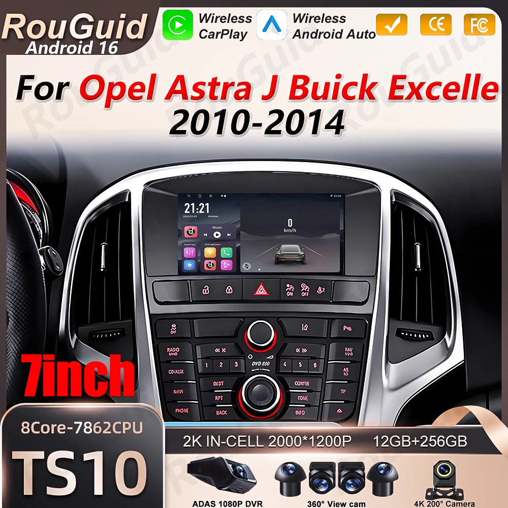 

Автомагнитола Android 16 для Opel Astra J, Buick Excelle GT XT 2010-2014, беспроводной CarPlay, видеоплеер, мультимедиа