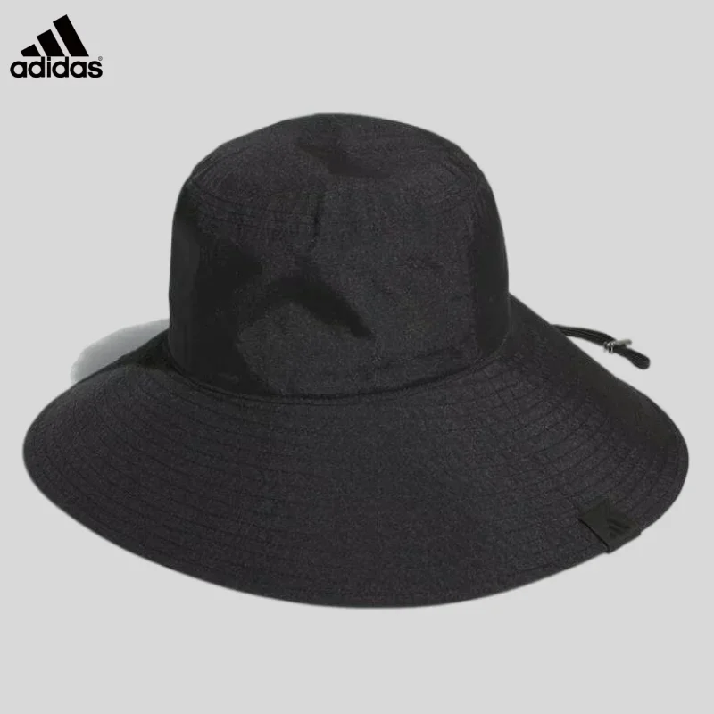 Adidas Ladies UV Protection Bucket Hat - Black with Chin Strap Wide Brim Anti KE7455