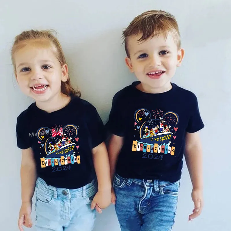 2024 Disney Cruise Shirts Funny Mickey Minnie Family Matching Tshirts Look Dad Mom Kids Tees First Disney Cruise Trip Outfits