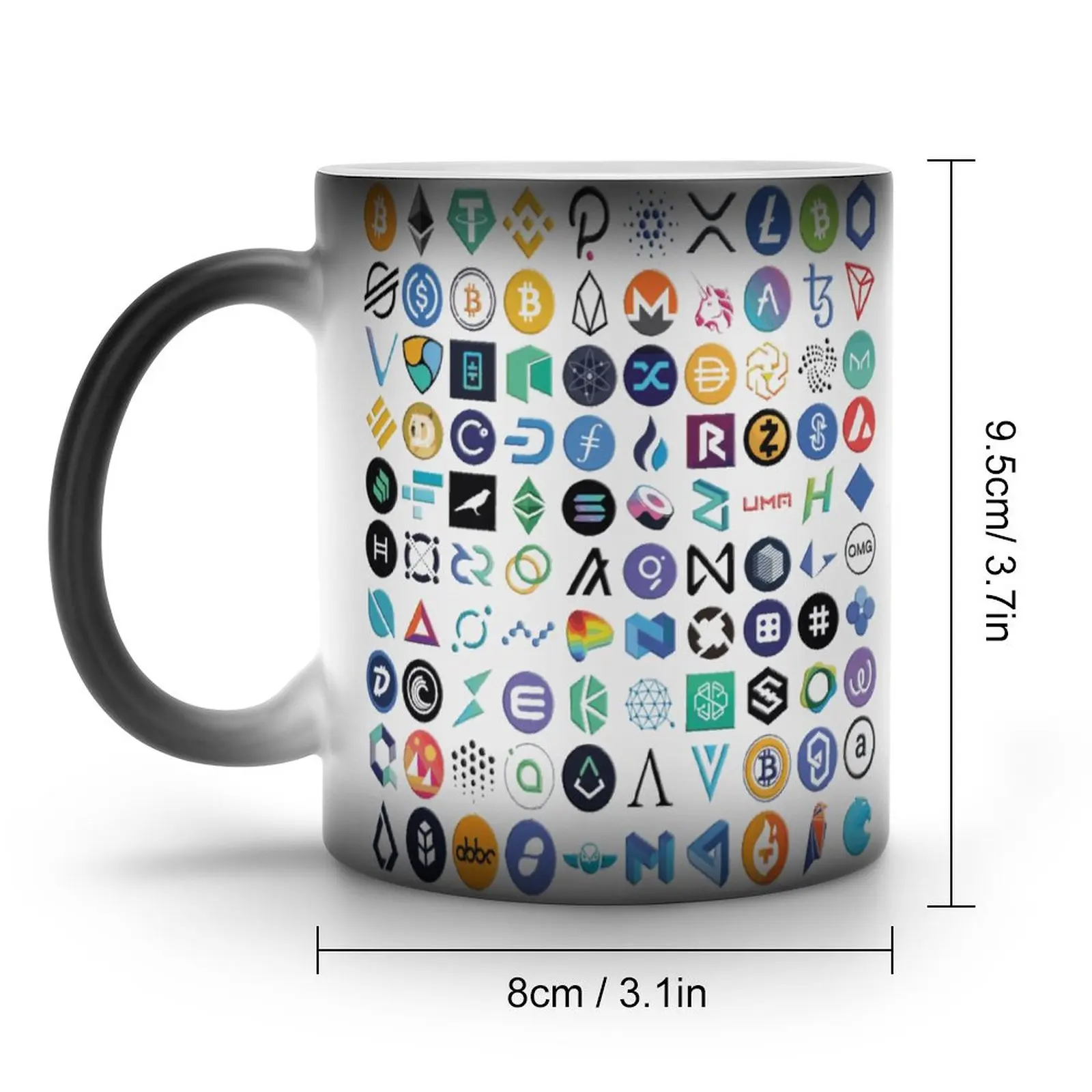 Crypto Logos Mug Bitcoin Chainlink Token Crypto Geek Investor Cafe The Changes Color Mug Creative Fashion Ceramic Cups