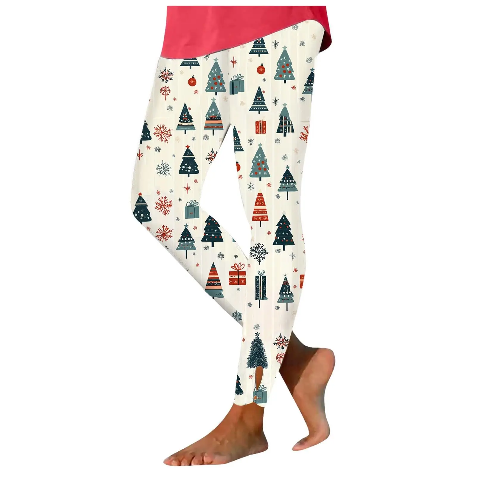 

Женские рождественские леггинсы с принтом колокольчиков из смеси полиэстера и спандекса с эластичной резинкой на талии на осень и зиму.