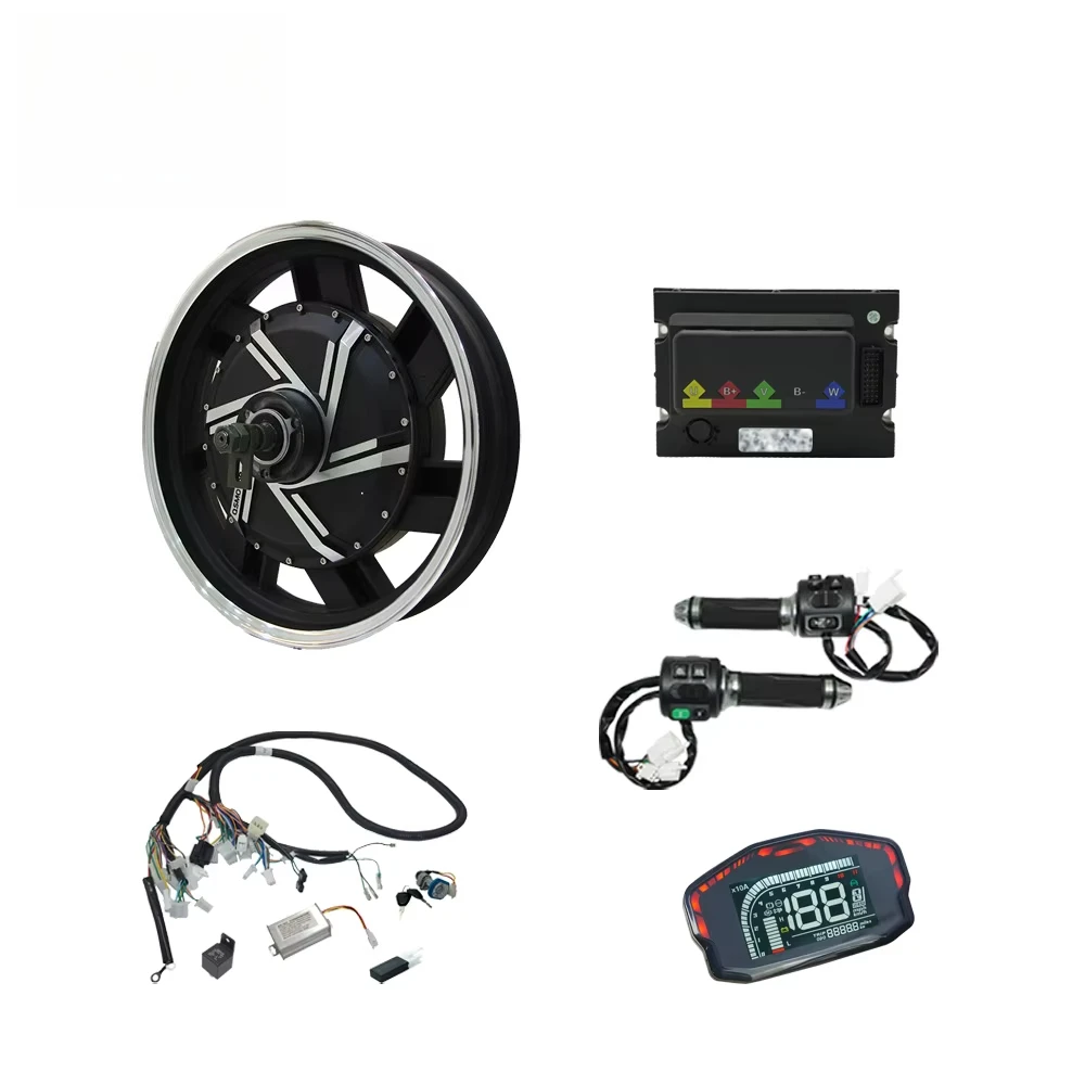 

QS Motor 273 17x3.5 Inch 4000W V3 Rear Hub Motor 72V 100KPH Metal Street Motorcycle/Scooter Kit CJ72590 Programmable Controller