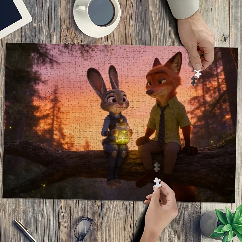 1000pcs Disney' Wildebeest Resort (Zootopia) Judy & Nick Puzzle - Challenging Suitable for &, DIY Brain, Birthday Gift, / for