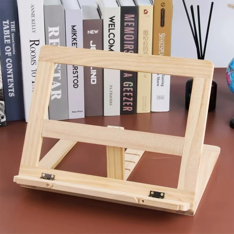 Wooden Frame Reading Bookshelf Bracket Book Reading Bookend Tablet PC Support Music Stand Wood Table Drawing Easel