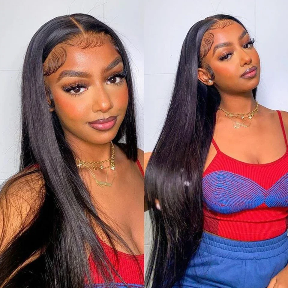 مستقيم 13*5*2 T جزء الدانتيل خصلات الشعر المستعار الإنسان للنساء السود البرازيلي ريمي حريري مستقيم شعر بشري شفاف الدانتيل الجبهة الباروكات