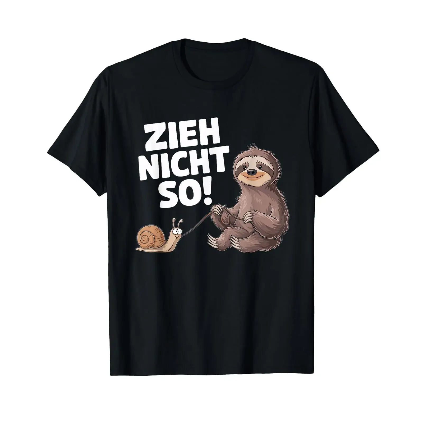 Don't Pull So Funny Snails Sloth Motif T Shirt black vintage Washed Top For Everyday Wear designer clothes Versatile fashion