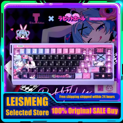 Anime Keycaps Rabbit Hole Theme Mechanical Keyboard Cherry Side Transparent Keycaps PBT+PC Custom Keycaps Gaming Keyboard Gift