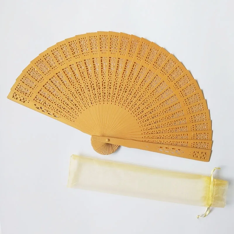 New Popular Wooden Folding Hand Fan Wedding Lovers Fan Wooden Hand Fan