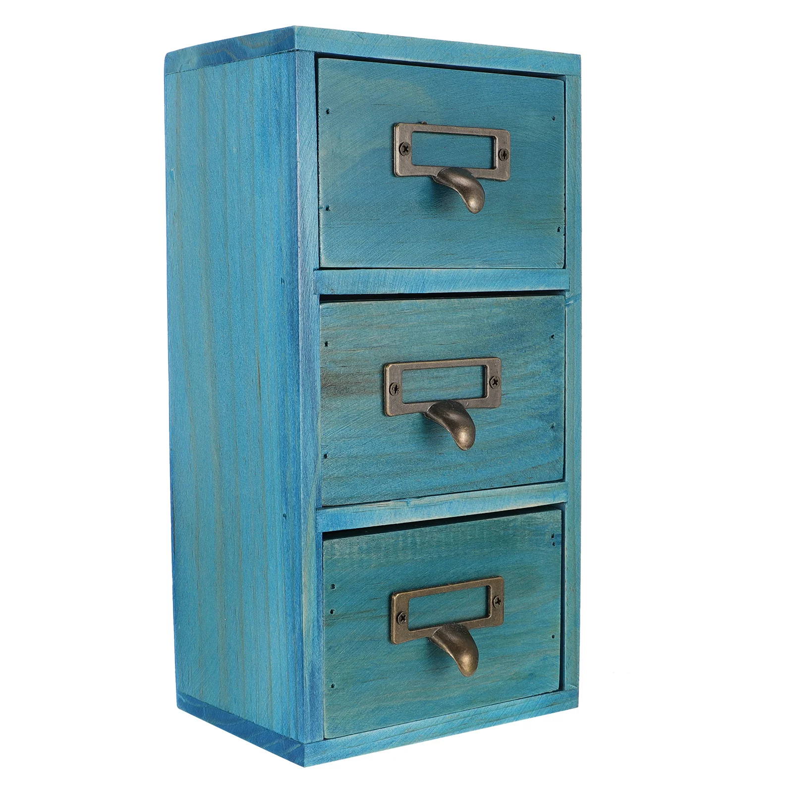 Wooden Storage Box With 3 Drawers Desktop Organizer For Office Home Use Multi-Compartment Container Jewelry Sundries