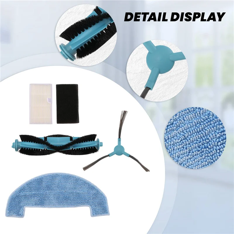 

For Ultenic D10 Main Side Brush Hepa Filter Mop Cloth Accessories Replacement Spare Parts