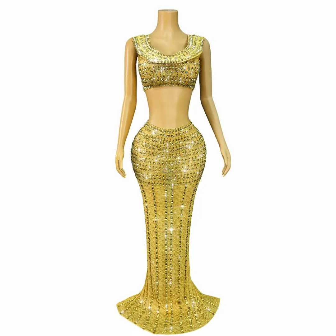 

Сексуальный жилет со стразами, топ, длинные юбки, комплект из 2 предметов, женский костюм Египта Клеопатры, карнавальный костюм, праздничный наряд, вечернее платье для выпускного вечера