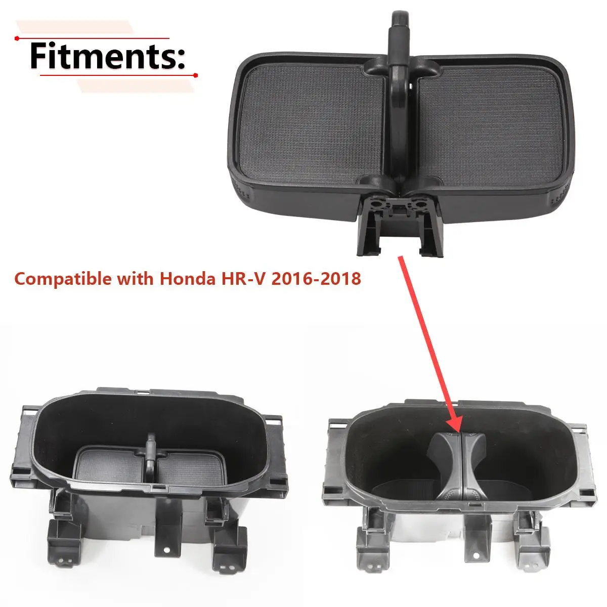 Fornt Center Console Cup Holder Insert Part For Honda HRV HR-V 2016 2017 2018 Car Accessories 77230-T7W-A02ZA