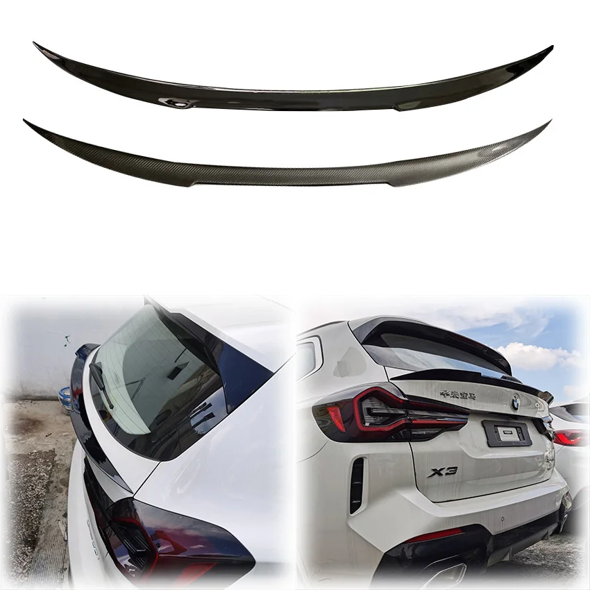 2018-2023 For BMW X3 IX3 G01 Rear Mid Spoiler Tail Wing Trunk Cover Hihg Quality ABS Material Glossy Black Carbon Fiber Body Kit