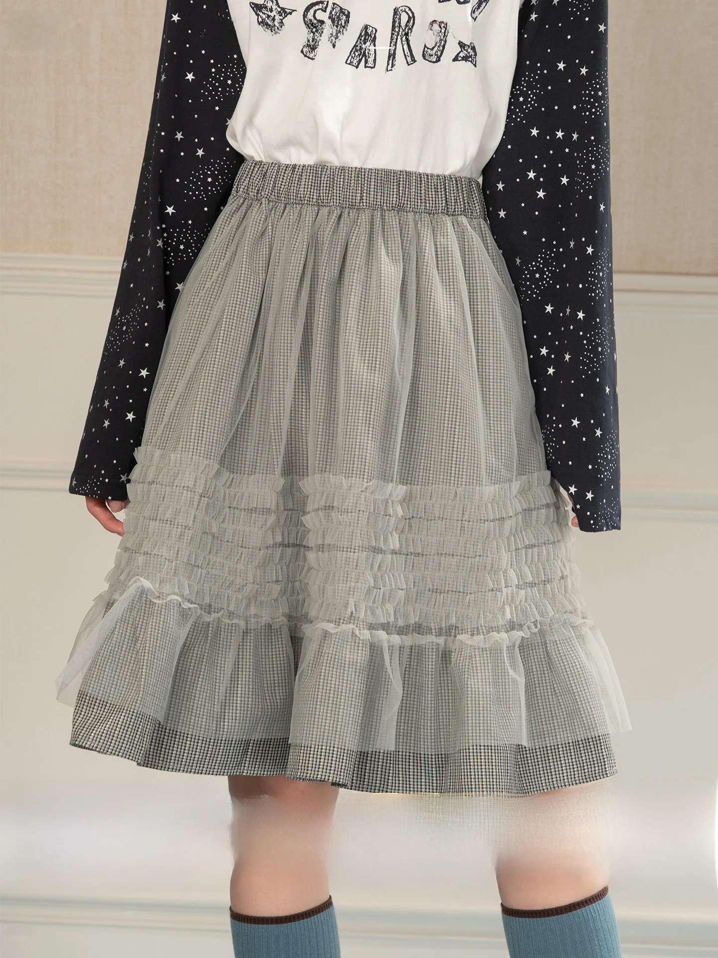 

Новая женская юбка-миди с кружевной отделкой, высокой талией, утягивающая, для ранней весны, пышная, А-силуэта, красивая