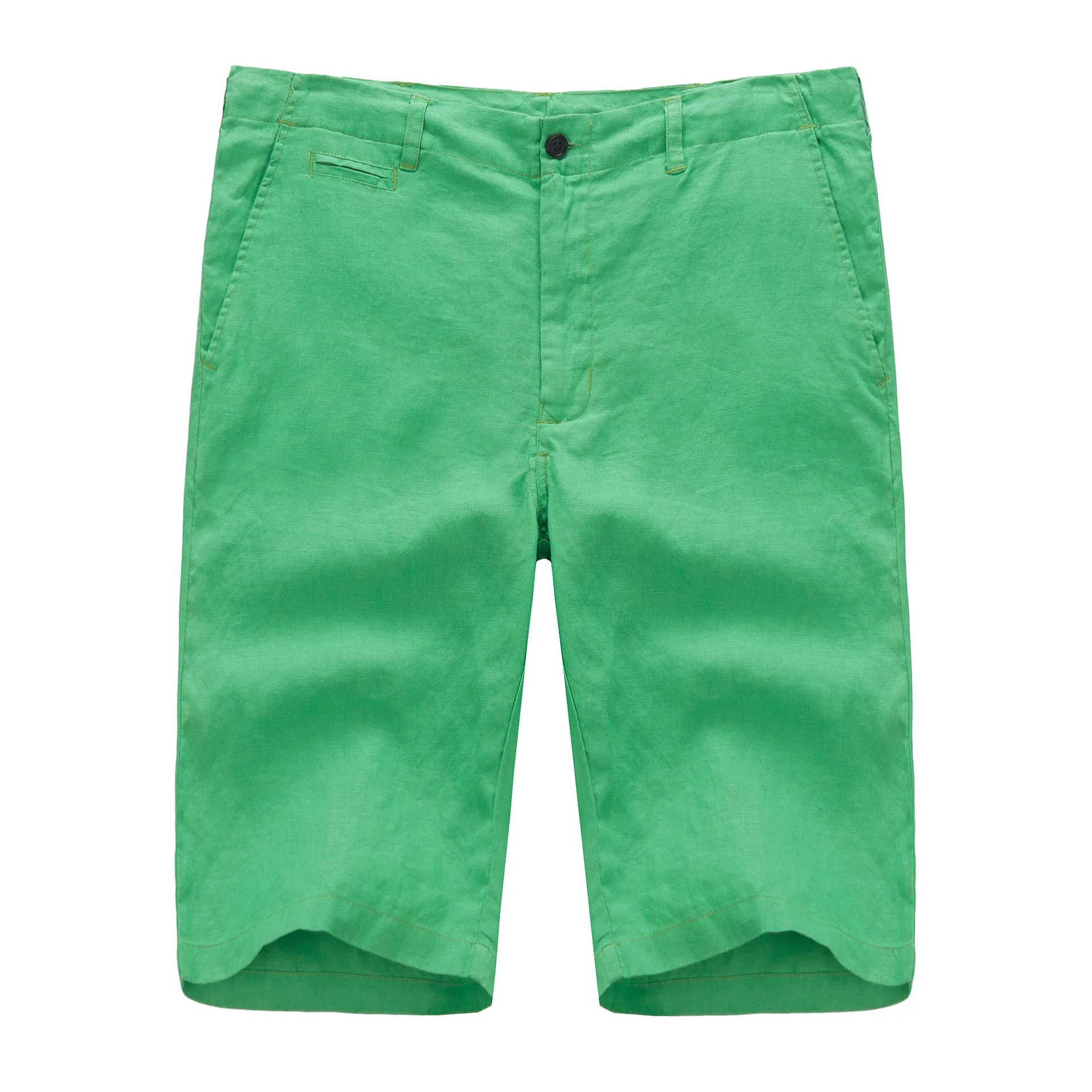 Calça de praia masculina cortada, calça fina casual de comprimento médio