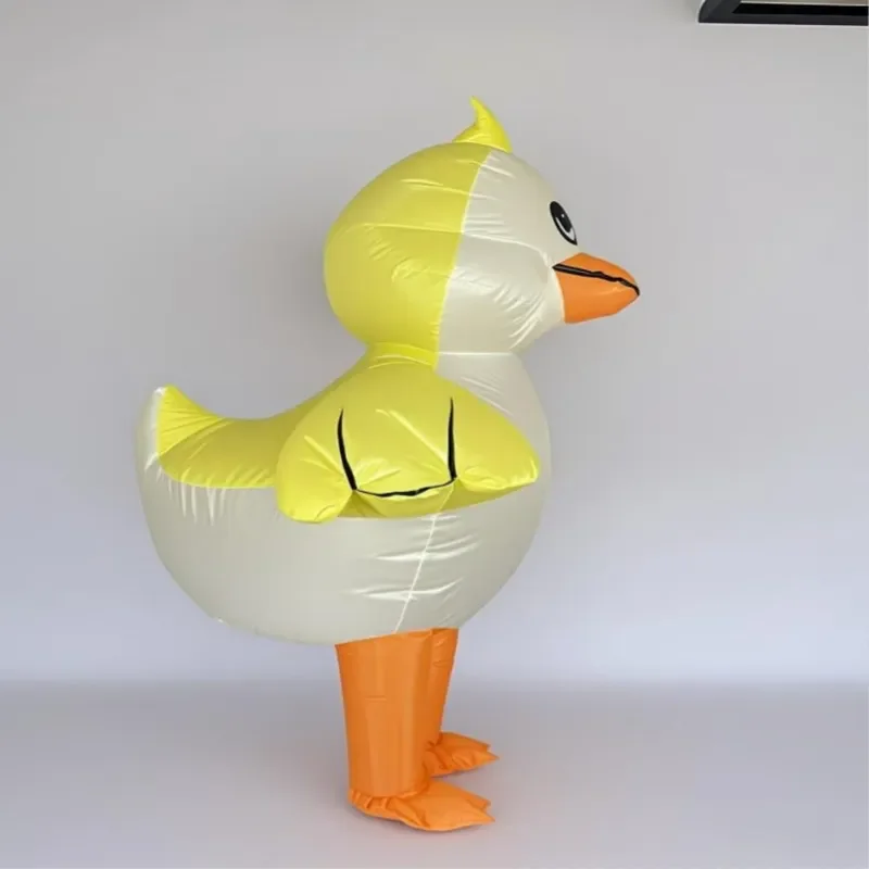 Halloween Inflatable Yellow Duck Costume Full Body Cartoon Funny Mascot Suit Party Cosplay Prop Adult Kids Dress Up Outfit