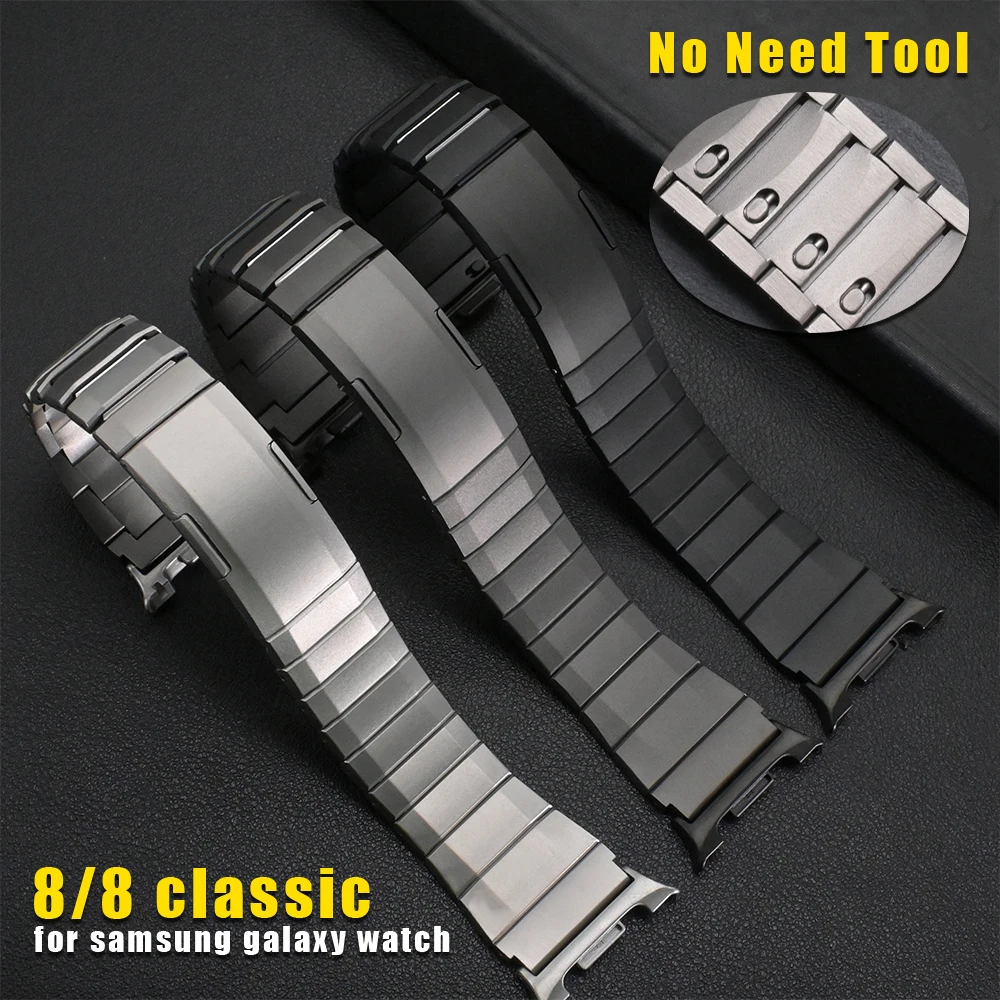 

Быстросъемный ремешок для Samsung Galaxy Watch8 40 44 мм 8 Classic 46 Браслет Correa из нержавеющей стали для Galaxy Ultra 47 мм Аксессуары