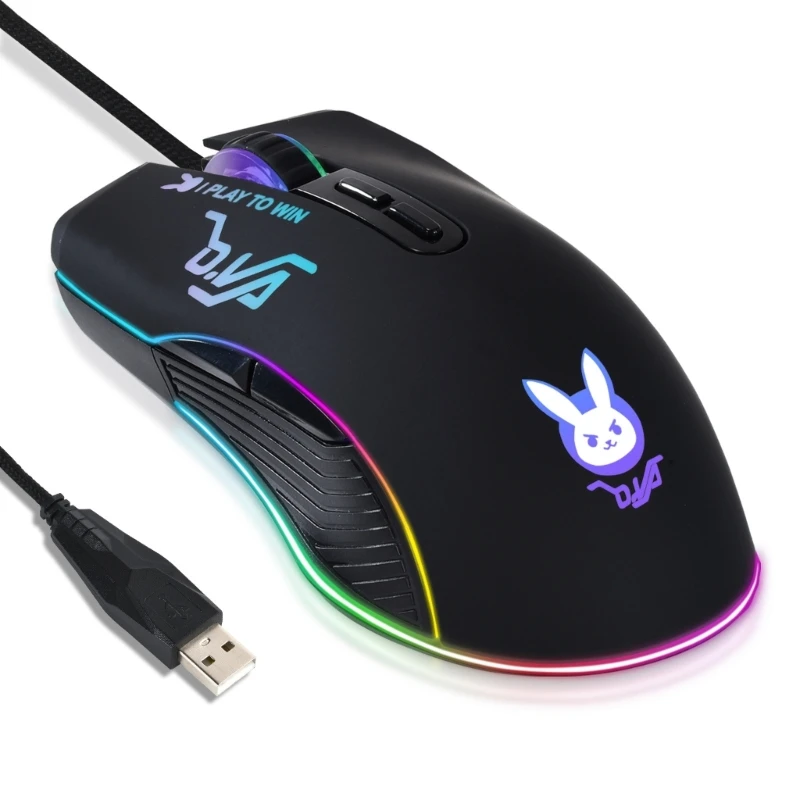 896F Wire Gaming Mouse RGB Backlight 7200DPI Adjustable Ergonomic Lightweight