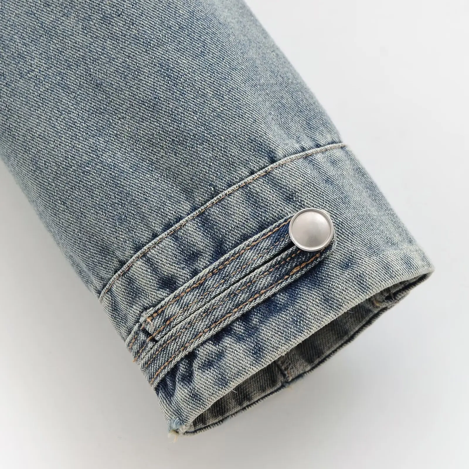 Damen High-Street Vintage Denim-Set KONDALA 2026 Frühling Trendiges Musikfestival Party-Shorts-Set Napoleon-Jacke, Mini Hot Pants – Detail 10