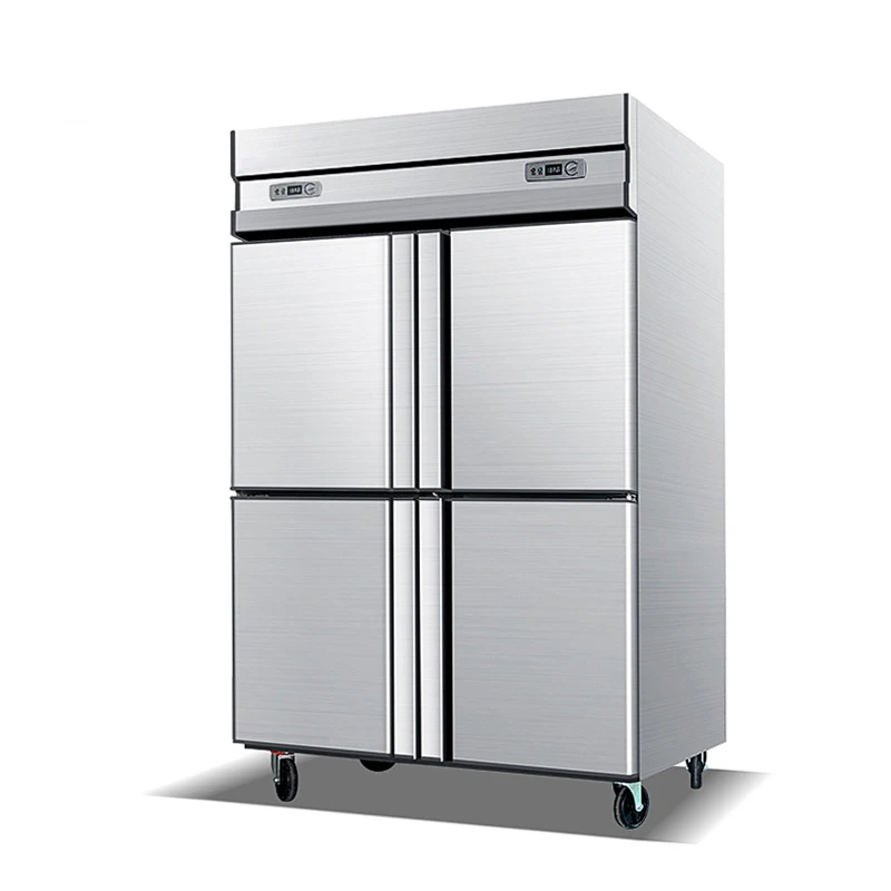 Réfrigérateur-Congélateur Commercial Grande Capacité 2, 4 ou 6 Portes, Double Température, Vertical, avec Compartiment Crisper