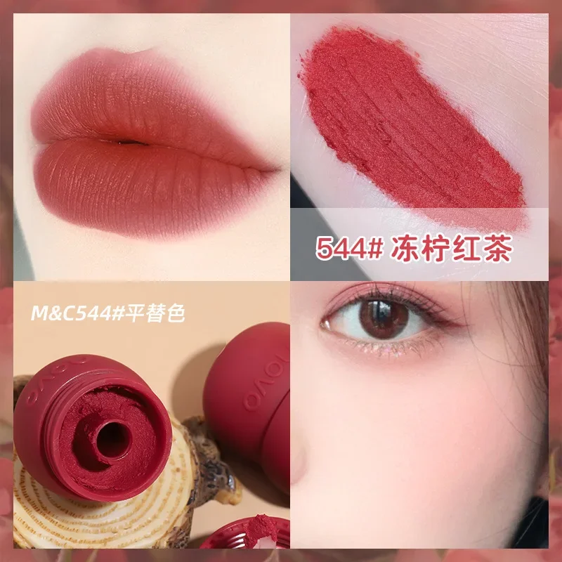 NOVO Velvet Matte Lipsticks Small Mushroom Milk Jar Lip Waterproof Not Easy To Fade Non-stick Cup Student Lip Gloss Makeup