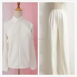 2025 winter chinese style warm hanfu undergarment thicked cross collar top long pants two pieces set for men and women s702