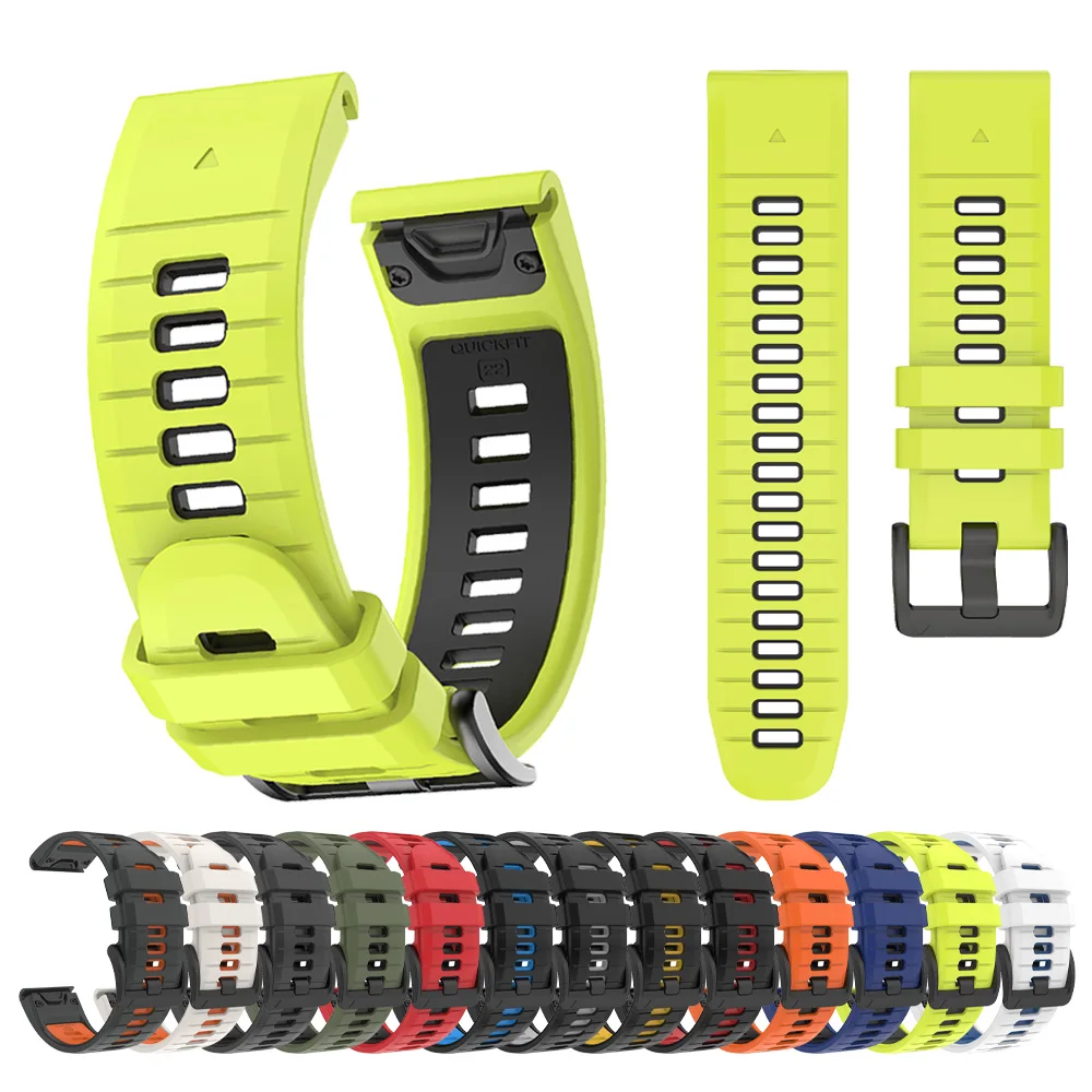 22 26mm Silicone WatchBand for Garmin Fenix 8 E 7 7X Pro 6X 6 5 5X Plus Epix Gen2 Enduro 3 Quatix 8 instinct Quick Release Strap