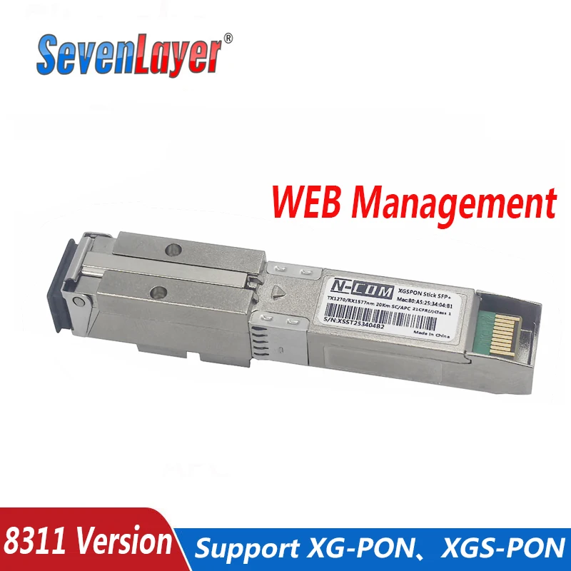 XGS-PON ONU with 8311 SFP+ PON Stick Web IP SN Management 10Gb/s SC/APC 1270/1577nm XGPON Industrial Grade SMF XGSPON ONT