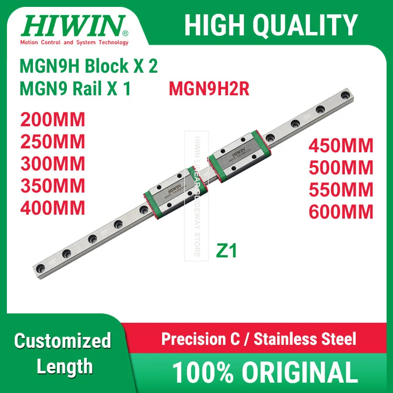 

HIWIN MGN9H 1-рейка 2-блочный линейный рельс MGN9 с кареткой MGN9H Z1