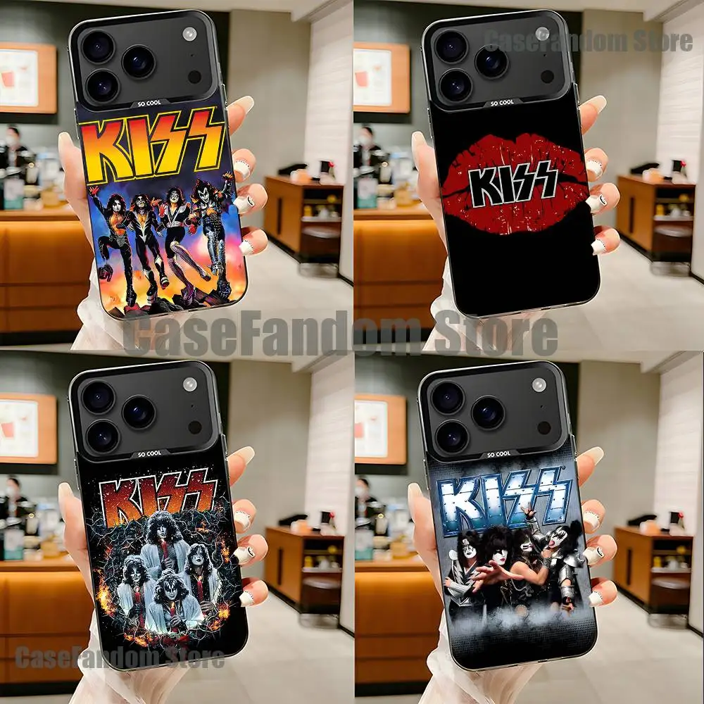 

K-Kiss Band Black Matte Shockproof CoverPhone Case For iPhone 17,16,15,14,13,12,11,Pro,Max,Plus