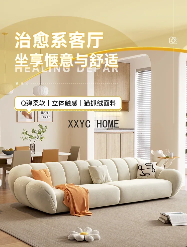 Huidvriendelijke Cat Fleece Stof Sofa Designer Nieuwe Moderne & Minimalisme Grote En Kleine Appartement Type Bank