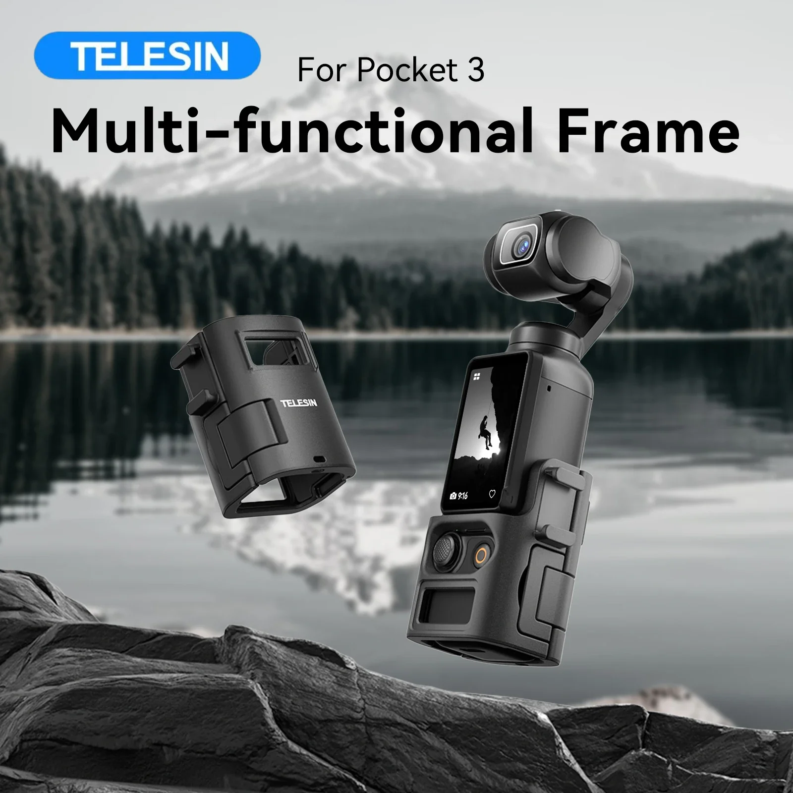 

TELESIN Multifunctional Frame for DJI OSMO Pocket 3 Accessories Lightweight Expansion Mount with Dual Cold Shoe DJI Accessories