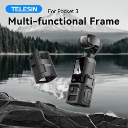 TELESIN Multifunctional Frame for DJI OSMO Pocket 3 Accessories Lightweight Quick Release Expansion Adapter with Dual Cold Shoe