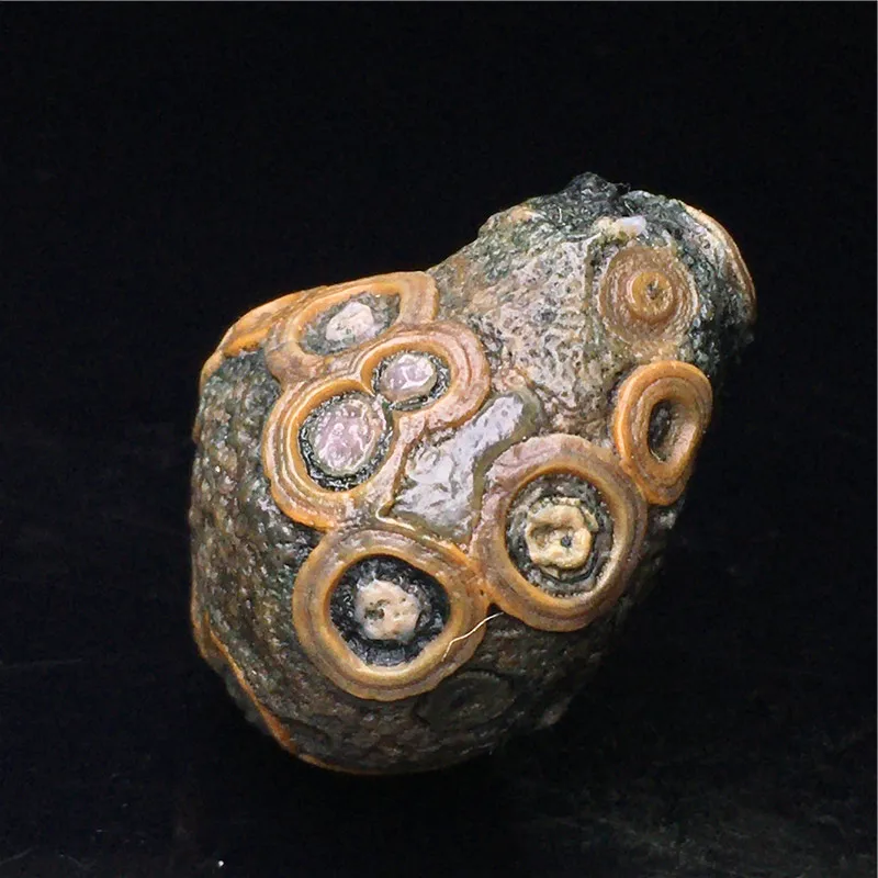 Natural Mineral Specimens Colored Relief Original Stone Alashan Gobi Agate Stone Surface Eye Stone Beads for Jewelry Making