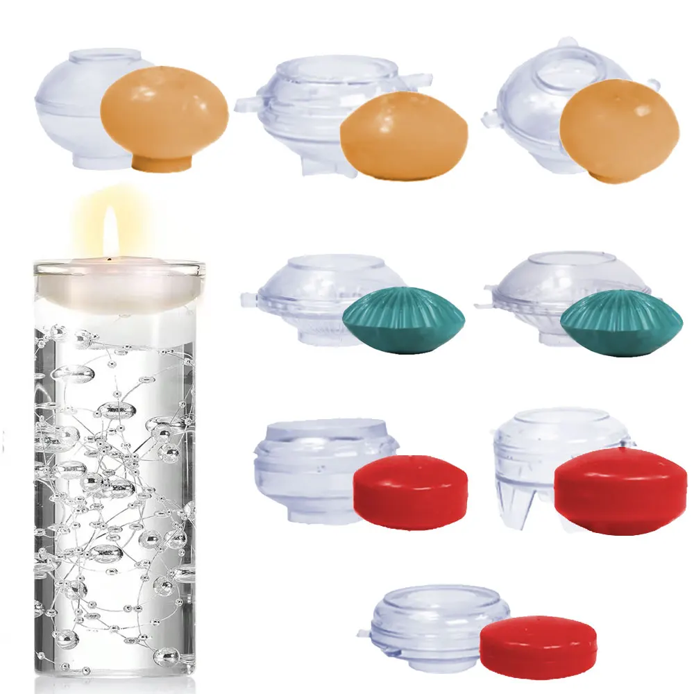 3PCS Floating Wax Candle Acrylic Mold Round Plastic Mould DIY Scent Candle Making Kit for Party Decor Handicrafts Lover Supplies