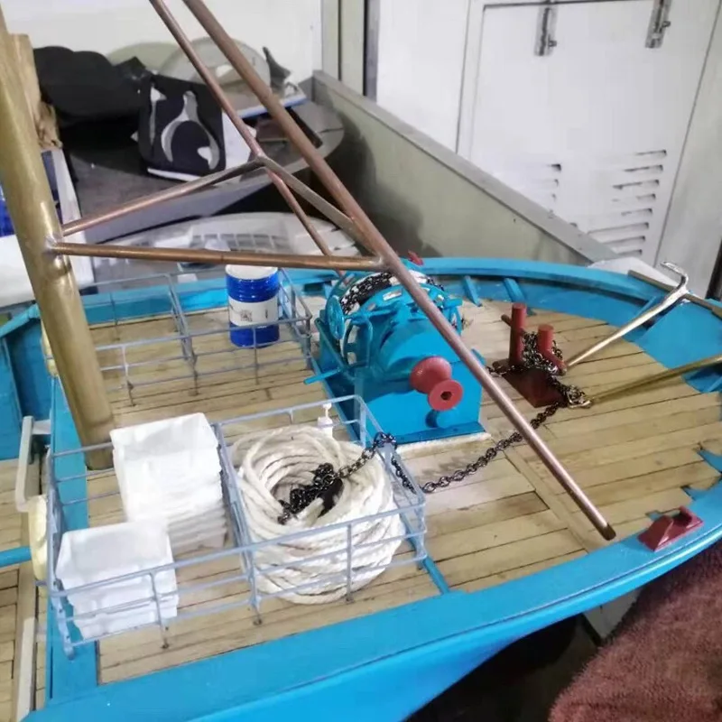 Barco teledirigido de 89cm, modelo de barco de pesca con Control remoto de Zhejiang, estructura de madera, Kit de modelo de barco RC, barco de juguete, regalo para niño