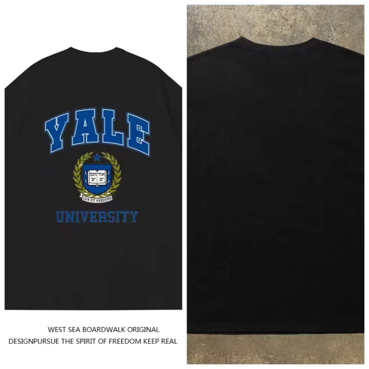 

2025 YALE Short Sleeve T-Shirt Yale University Ivy League American Famous School Cotton Alphabet Printing Trendy Brand Kid Cudi