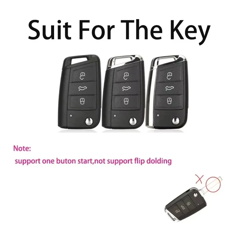 Key Case for VW Sagitar Car Styling Key Case for MK7 Tiguan MK2 Seat Ateca Leon FR Skoda Octavia Kodiaq Remote Smart Key Cover