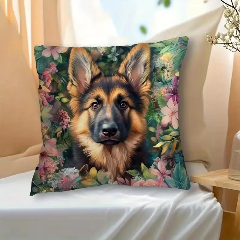 Eye Catching 2D Printed Animal Pillow Cover, Double Sided Soft Polyester Cushion for Sofa Seat Mattress Home Decoration Gift