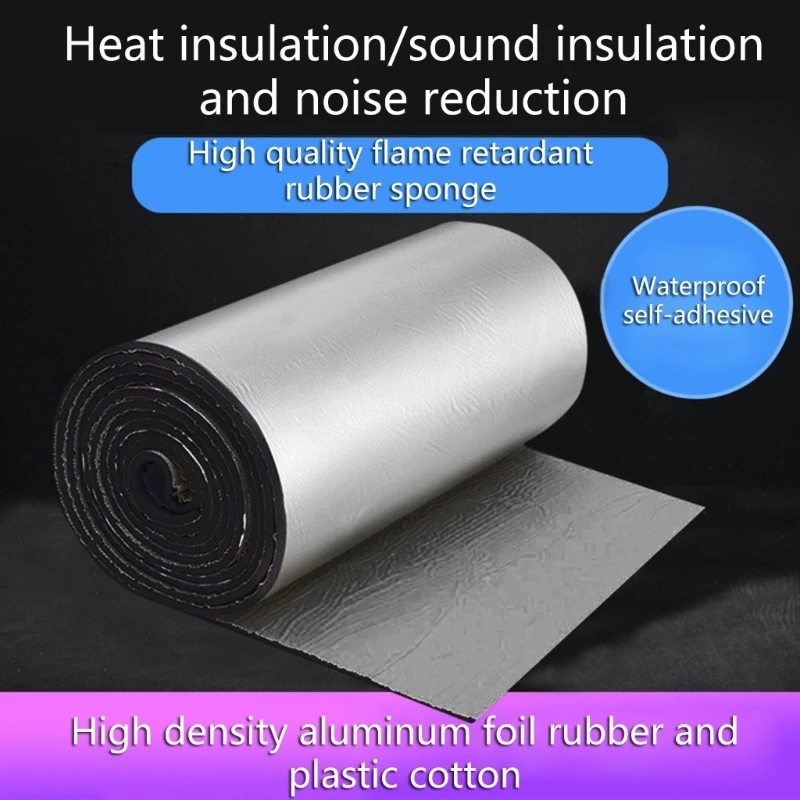 

200x50cm 5/7/10mm Car Sound Mat Proofing Deadener Heat Noise Insulation Deadening Mat Hood Closed Cell Foam Drop Shipping