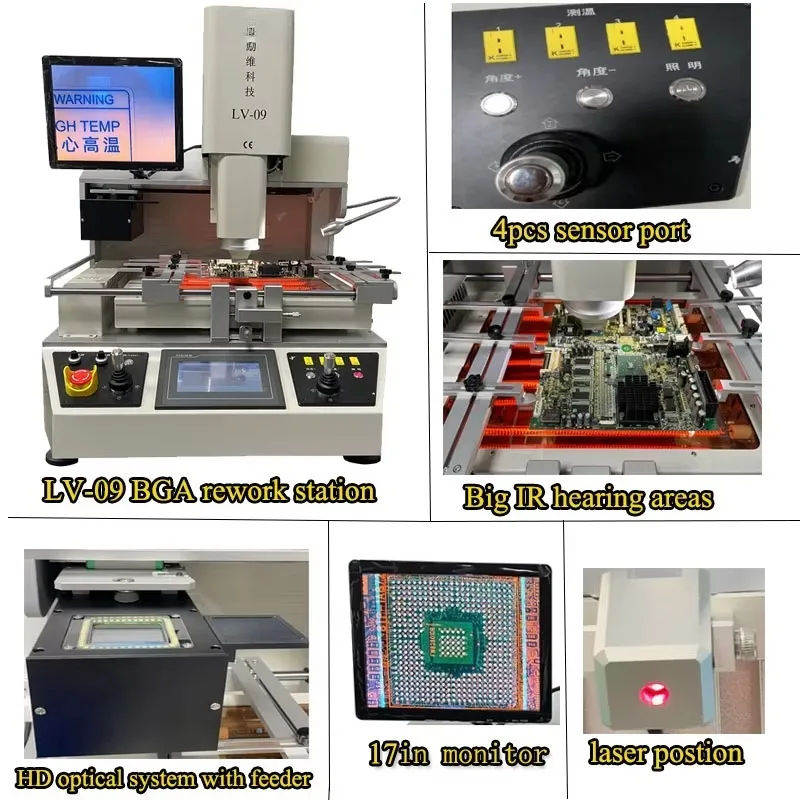 4000W BGA Soldering Rework Station with 3 Zones Hot Air Touch Screen Control Laser Point for Precision Repairing Welding Machine