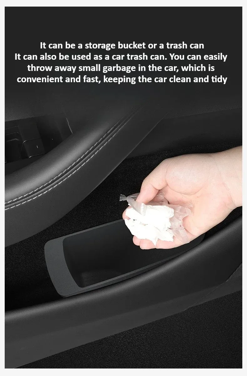 Für Tesla Model Y/YL Juniper 2026 Auto-Türabfalleimer TPE Türseiten-Aufbewahrungsorganizer Handschuhfach Model 3 Highland Auto-Zubehör – Detail 10
