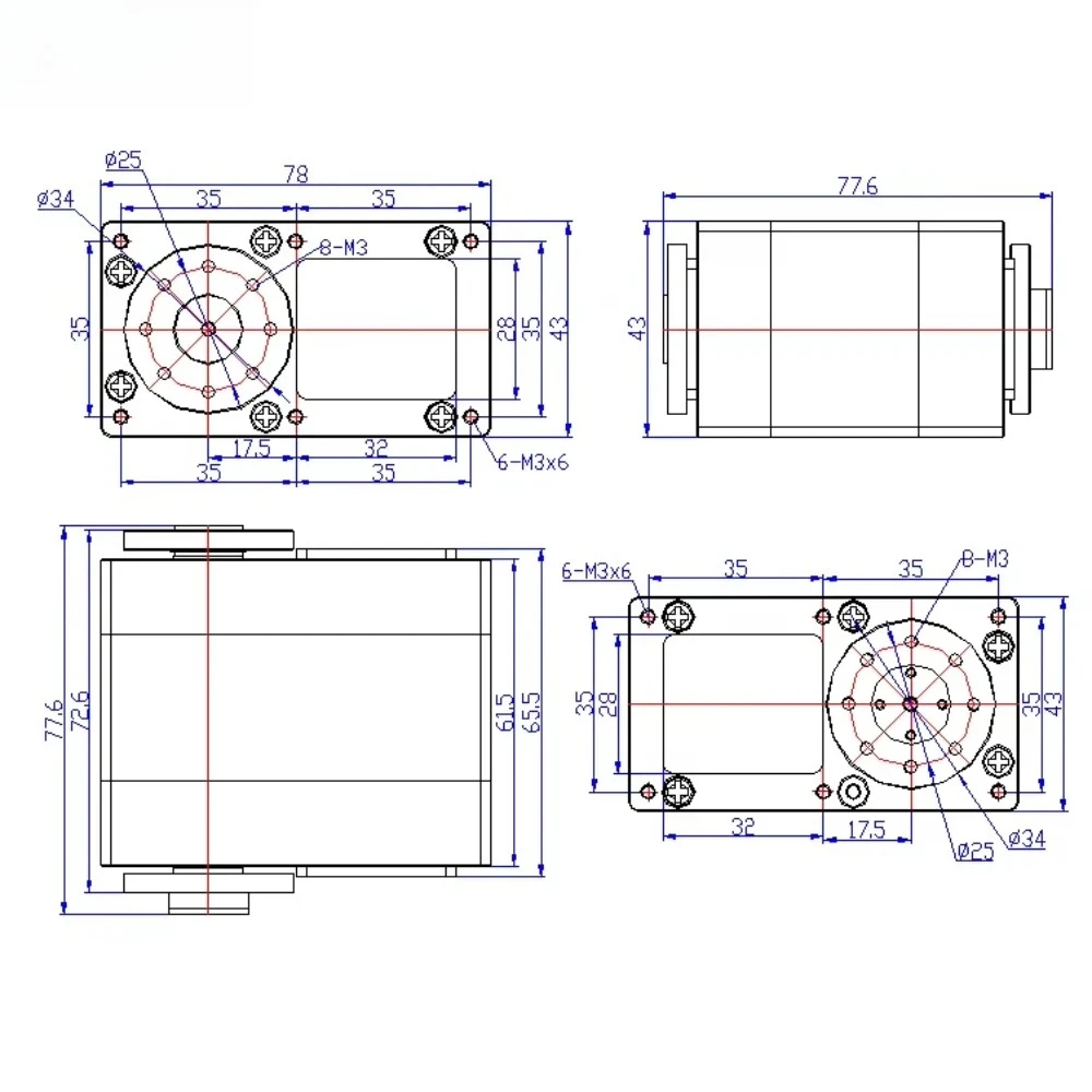 Feetech SM120BL 24V 120kg Servo bus seriale RS485 a coppia elevata con feedback in tempo reale di posizione per robot umanoide con braccio robotico