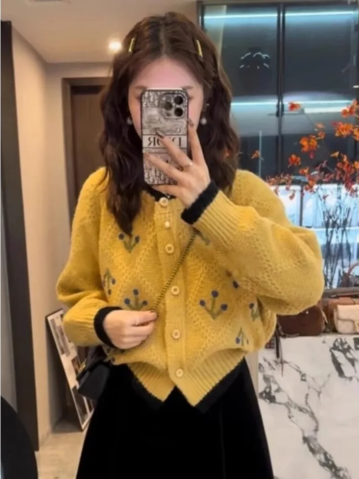 

Ele Unique Women's Loose Knitted Sweater Cardigan Spring Faion Light Luxury Sle Series Spring New Arrival