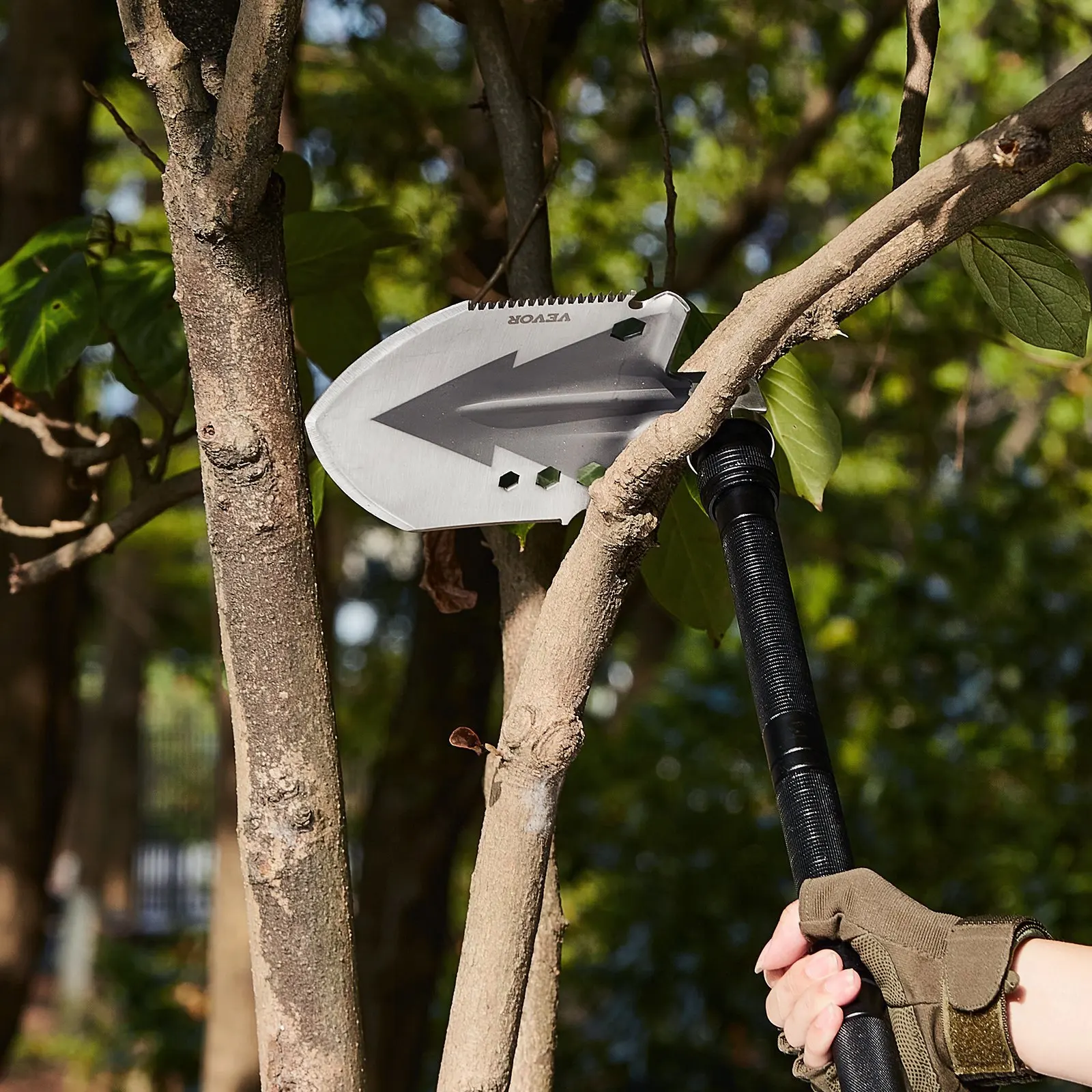 

Survival Shovel, 11 in 1 Camping Shovel Folding Multitool, Military Grade Portable Compact Tactical Shovel, Multifunction for