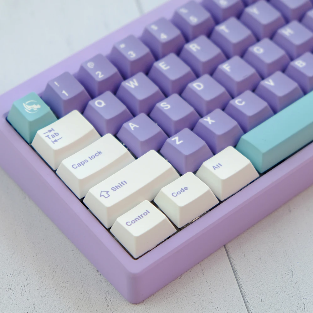 129 Keys GMK Purple Keycaps English Cherry Profile PBT Dye Sublimation Keycap For MX Switch Mechanical Keyboard With 1.75U Shift