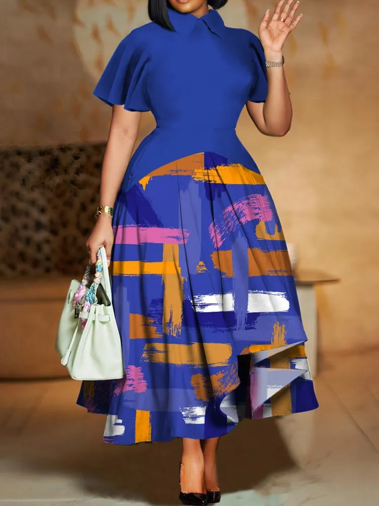 

XL-5XL Plus Size Clothes Dresses Women Robes Summer Short Sleeve Street Style Casual 3XL 4XL Big Size Maxi Dress Oversized