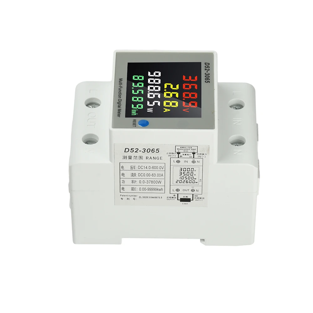 DC 14-600V 63A Voltmeter Amperemeter Watt Kwh Energie-Leistungsmesser D52-3065 DIN-Schienen-Energiemesser Stromverbrauchsmessgerät – Detail 28